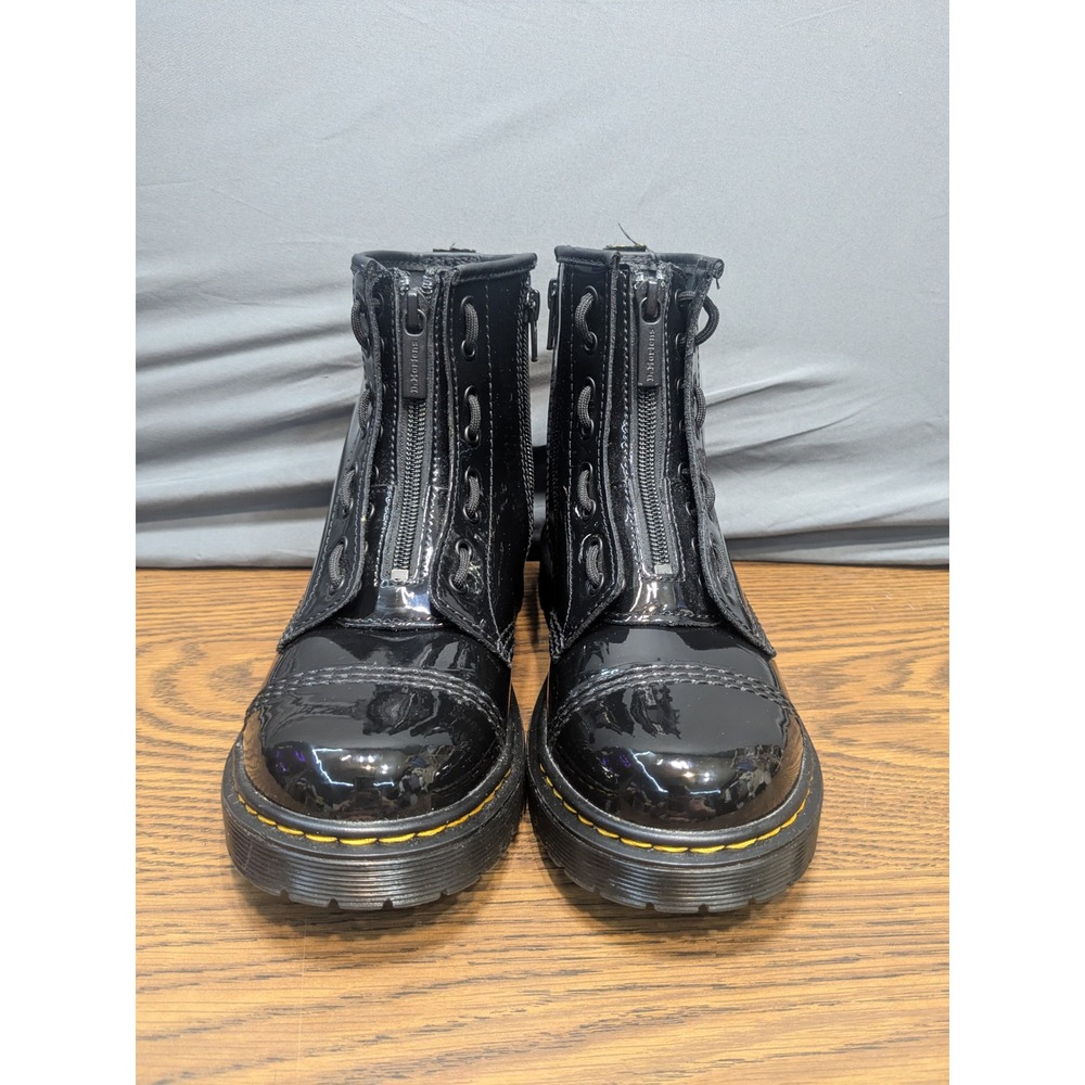 Dr. Martens Sinclair Bex J Black Patent Leather Platform Jungle Boots UK 3 USL 5